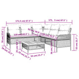 2 Piece Garden Sofa Set with Cushions Black Poly Rattan