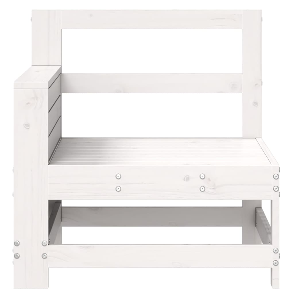 Garden Armrest Sofa White 69x62x70.5 cm Solid Wood Pine