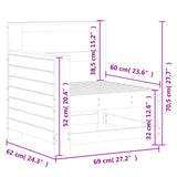 Garden Armrest Sofa 69x62x70.5 cm Solid Wood Douglas