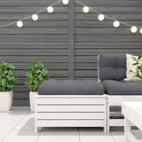 Garden Footstool White 62x63.5x32 cm Solid Wood Pine