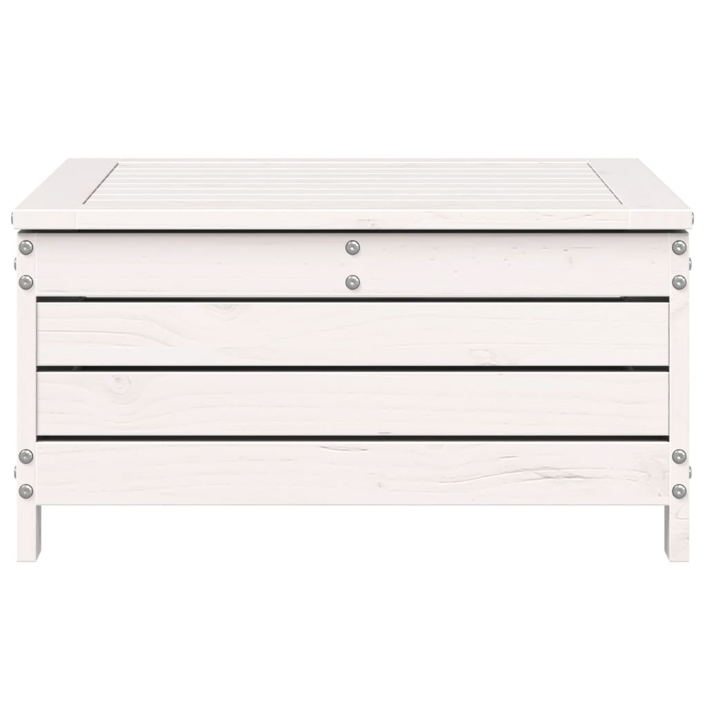 Garden Footstool White 62x63.5x32 cm Solid Wood Pine