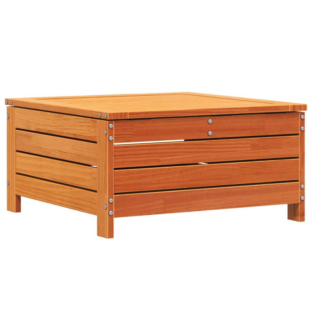 Garden Footstool Wax Brown 62x63.5x32 cm Solid Wood Pine