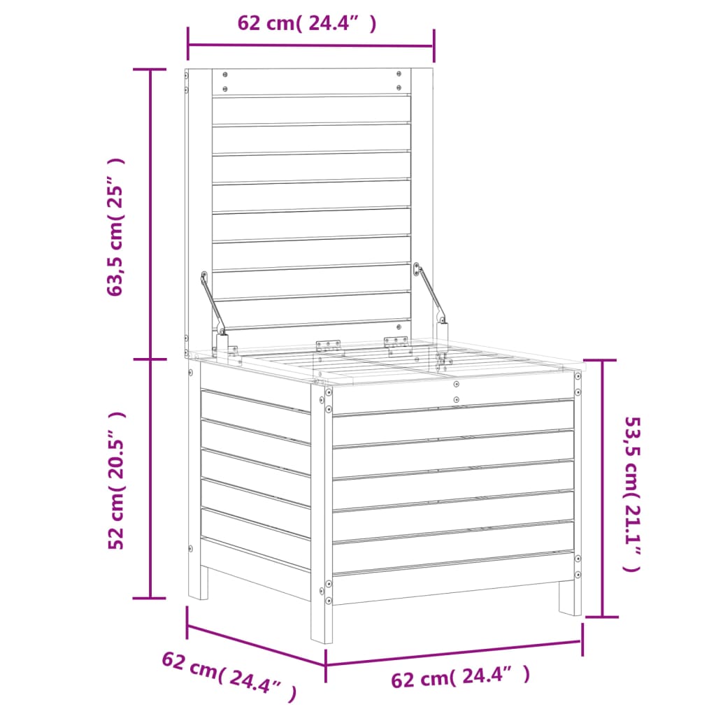 Garden Footstool 62x63.5x53.5 cm Solid Wood Pine