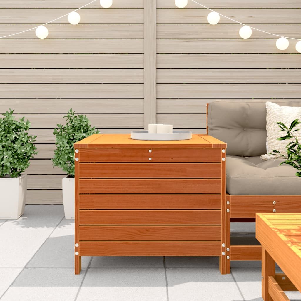 Garden Footstool Wax Brown 62x63.5x53.5 cm Solid Wood Pine