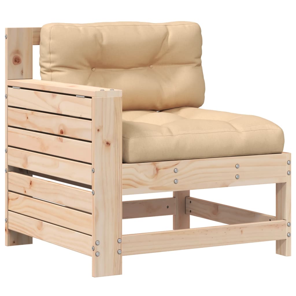 Garden Armrest Sofa with Cushion Solid Wood Pine