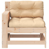 Garden Armrest Sofa with Cushion Solid Wood Pine