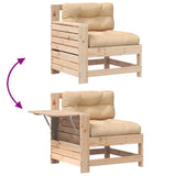 Garden Armrest Sofa with Cushion Solid Wood Pine