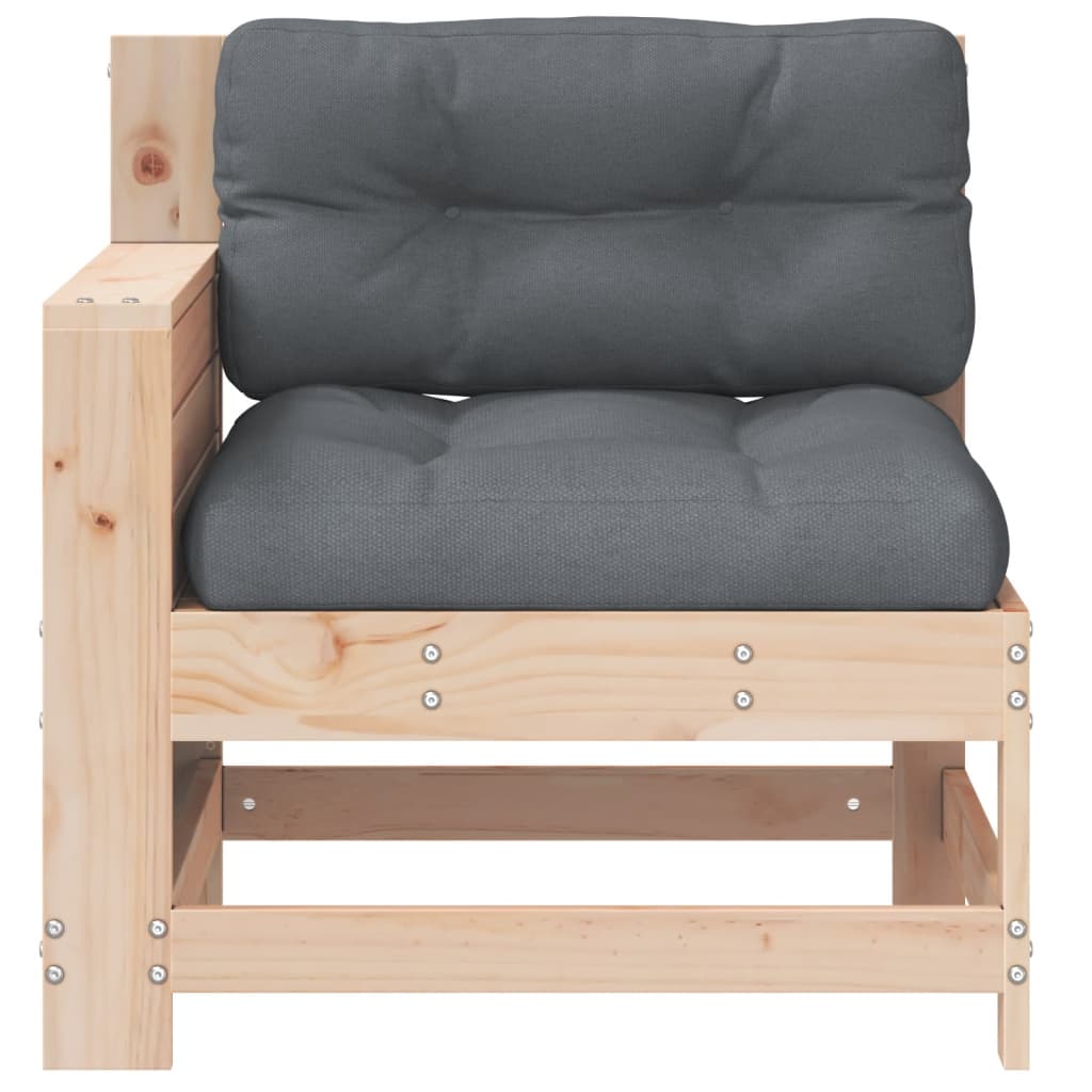 Garden Armrest Sofa with Cushion Solid Wood Pine