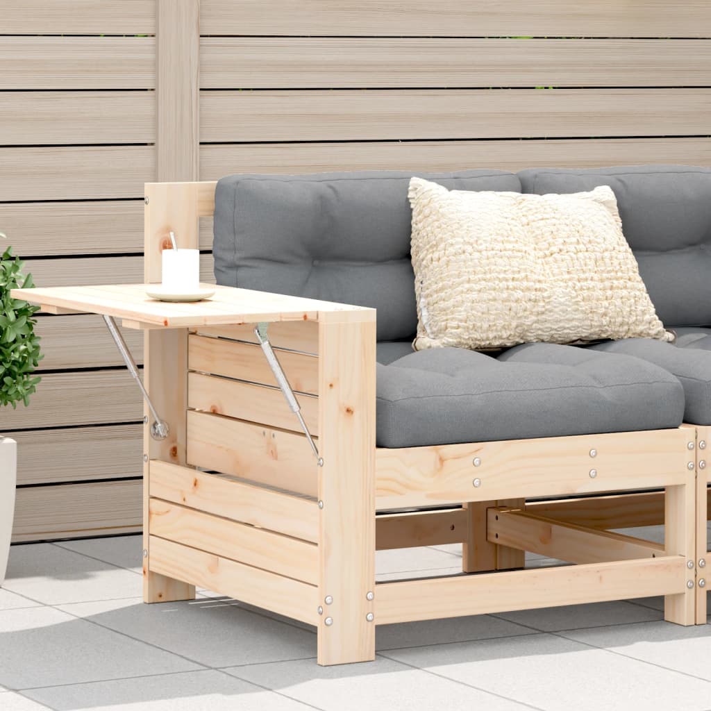 Garden Armrest Sofa with Cushion Solid Wood Pine