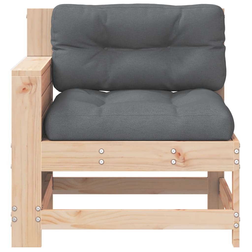 Garden Armrest Sofa with Cushion Solid Wood Pine