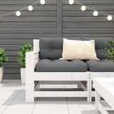 Garden Armrest Sofa with Cushion White Solid Wood Pine