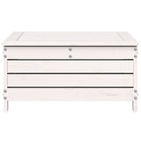 Garden Footstool with Cushion White Solid Wood Pine