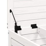 Garden Footstool with Cushion White Solid Wood Pine