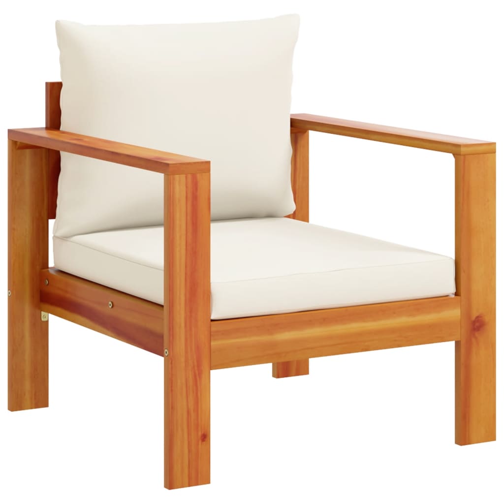 Garden Chair with Cushions Solid Wood Acacia