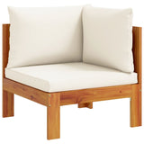 Garden Sofa Corner with Cushions Solid Wood Acacia