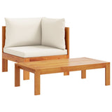 2 Piece Garden Sofa Set with Cushions Solid Wood Acacia