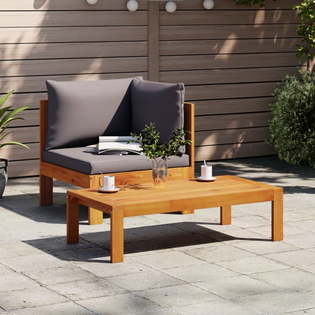 Garden Sofa Corner with Cushions Solid Wood Acacia