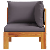 Garden Sofa Corner with Cushions Solid Wood Acacia