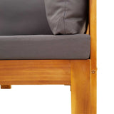 Garden Sofa Corner with Cushions Solid Wood Acacia