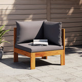 Garden Sofa Corner with Cushions Solid Wood Acacia