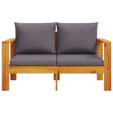 Garden Sofa with Cushions 2-Seater Solid Wood Acacia