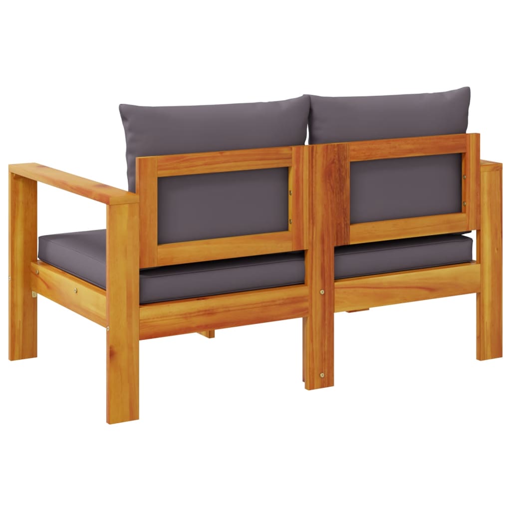 Garden Sofa with Cushions 2-Seater Solid Wood Acacia