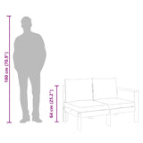 Garden Sofa with 1 Armrest 2-Seater Solid Wood Acacia
