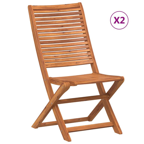 Folding Garden Chairs 2 pcs Solid Wood Acacia