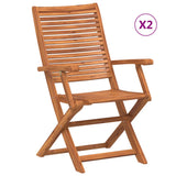 Folding Garden Chairs with Armrest 2 pcs Solid Wood Acacia