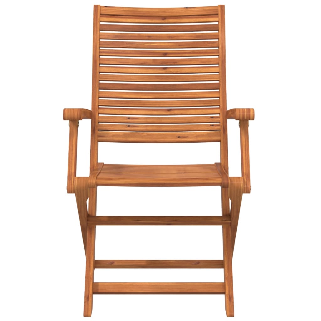 Folding Garden Chairs with Armrest 2 pcs Solid Wood Acacia