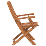 Folding Garden Chairs with Armrest 2 pcs Solid Wood Acacia