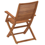 Folding Garden Chairs with Armrest 2 pcs Solid Wood Acacia