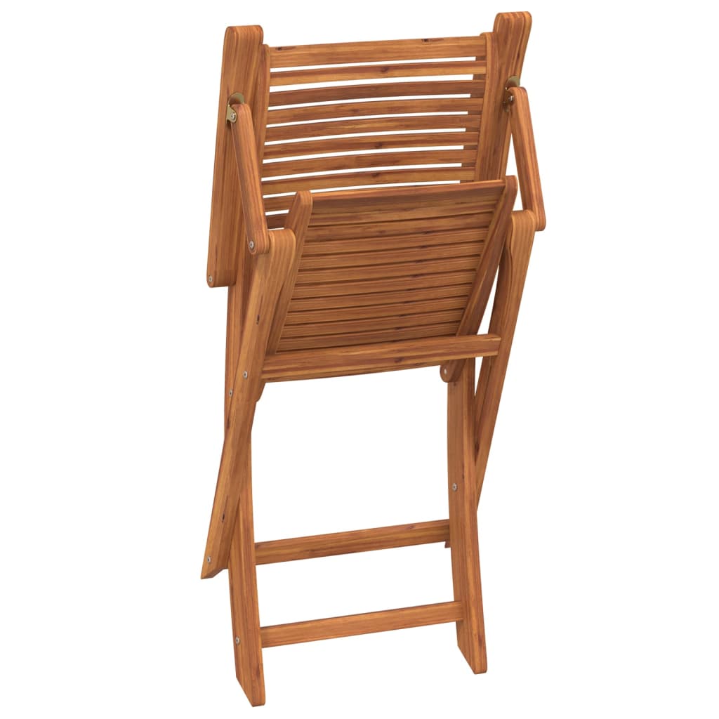 Folding Garden Chairs with Armrest 2 pcs Solid Wood Acacia