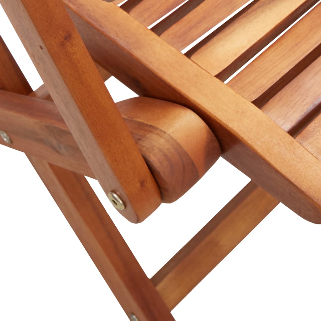 Folding Garden Chairs with Armrest 2 pcs Solid Wood Acacia