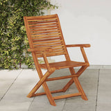 Folding Garden Chairs with Armrest 2 pcs Solid Wood Acacia