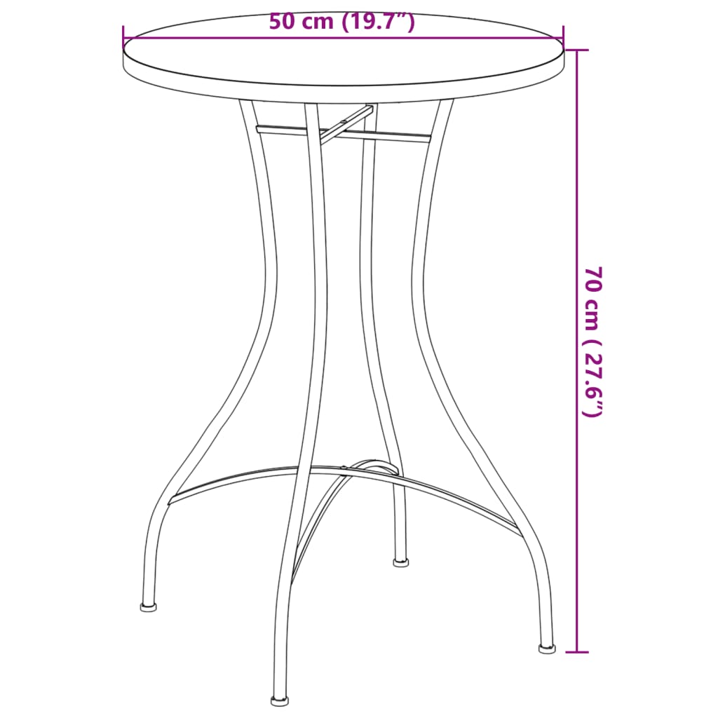 Mosaic Bistro Table Terracotta Ø50x70 cm Ceramic