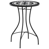 Mosaic Bistro Table Black and White Ø50x70 cm Ceramic