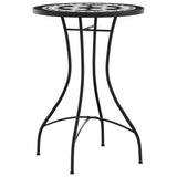 Mosaic Bistro Table Black and White Ø50x70 cm Ceramic