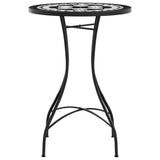 Mosaic Bistro Table Black and White Ø50x70 cm Ceramic