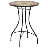 Mosaic Bistro Table Terracotta and White Ø50x70 cm Ceramic