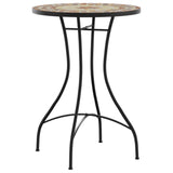 Mosaic Bistro Table Terracotta and White Ø50x70 cm Ceramic