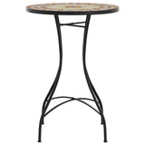 Mosaic Bistro Table Terracotta and White Ø50x70 cm Ceramic