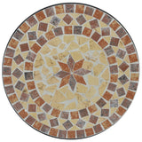 Mosaic Bistro Table Terracotta and White Ø50x70 cm Ceramic