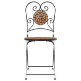 Bistro Chairs Foldable 2 pcs Terracotta Ceramic