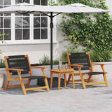 Outdoor Dining Set Brown Solid Acacia Wood