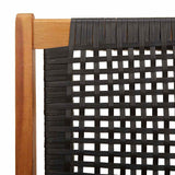 Garden Furniture Black 122 x 78 x 73cm Solid Acacia wood