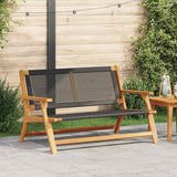Garden Furniture Black 122 x 78 x 73cm Solid Acacia wood
