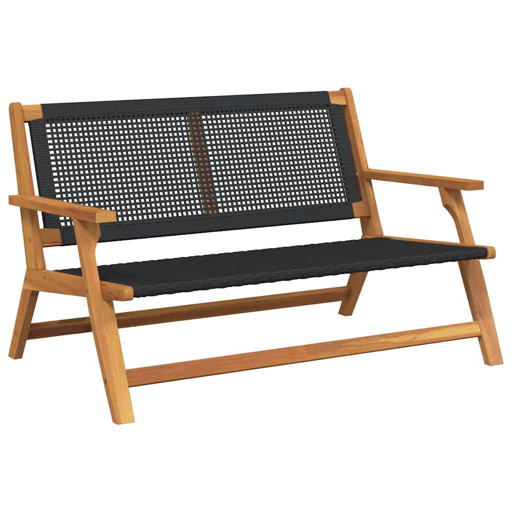 Garden Furniture Black 122 x 78 x 73cm Solid Acacia wood