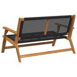 Garden Furniture Black 122 x 78 x 73cm Solid Acacia wood