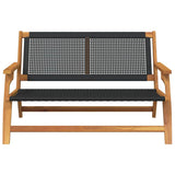 Garden Furniture Black 122 x 78 x 73cm Solid Acacia wood